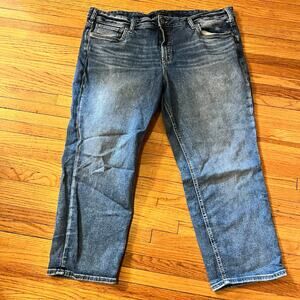 Silver Jeans Womens 22 Plus Suki Capri Straight  Crop High Rise Pants